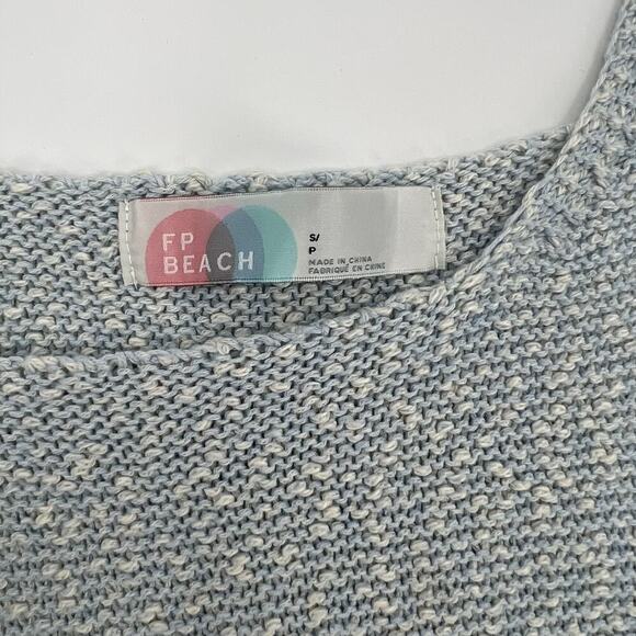 Free People FP Beach Blue Romper 100% Cotton Natural Fibers Size Small - Picture 5 of 6